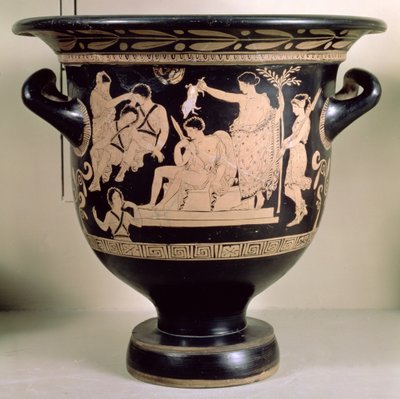 Attisch rotfiguriger Krater, der Orestes als Bittsteller am Schrein des Apollo in Delphi darstellt, zugeschrieben dem apulischen Eumeniden-Maler (Töpferei) von Greek